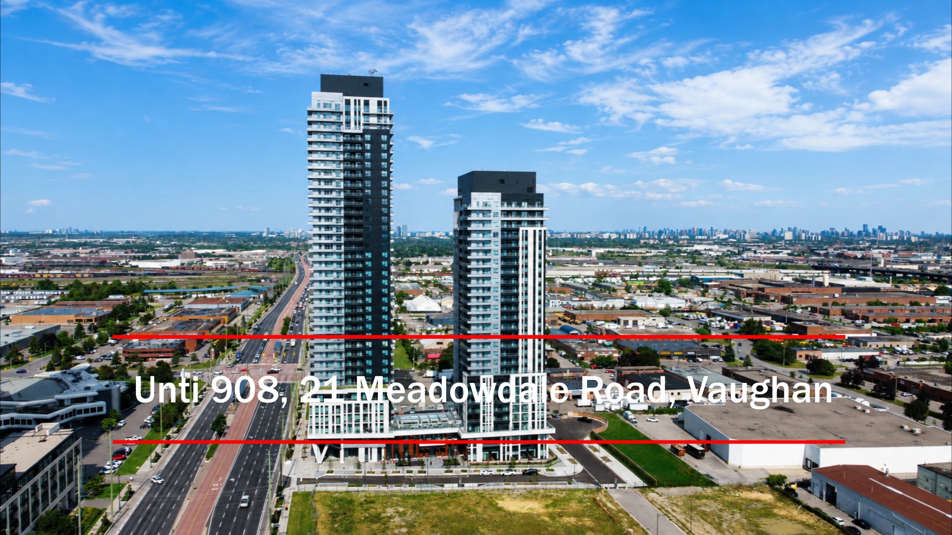21 Meadowdale Road, 908 Vaughan: 全新 Condo 出租｜Vincent Condos 两房两卫 Corner Unit｜近 VMC 地铁站・York University・400/407 高速